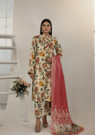 PREMIUM QUALITY KHADDAR 3 PIECE UNSTITCHED PRINTED SUIT