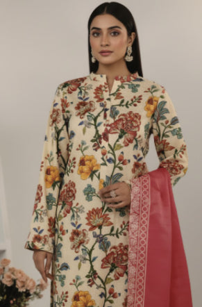 PREMIUM QUALITY KHADDAR 3 PIECE UNSTITCHED PRINTED SUIT