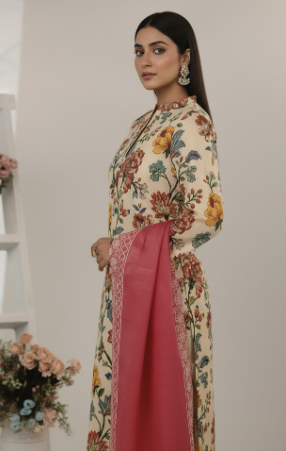 PREMIUM QUALITY KHADDAR 3 PIECE UNSTITCHED PRINTED SUIT