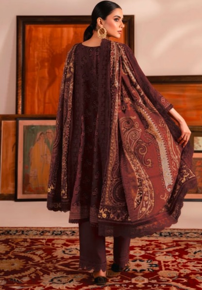 3 PIECE UNSTITCHED KHADDAR DIGITAL PRINTED SUIT (CARNELIAN)