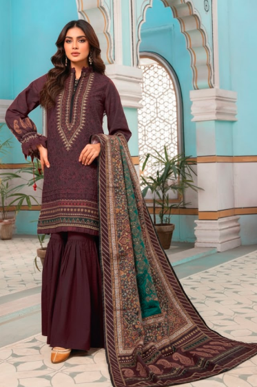 3 PIECE UNSTITCHED KHADDAR DIGITAL PRINTED SUIT (JASPER)