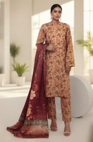 PREMIUM QUALITY KHADDAR 3 PIECE UNSTITCHED PRINTED SUIT