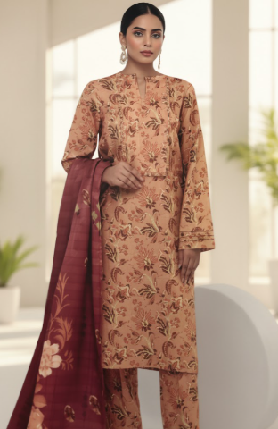 PREMIUM QUALITY KHADDAR 3 PIECE UNSTITCHED PRINTED SUIT