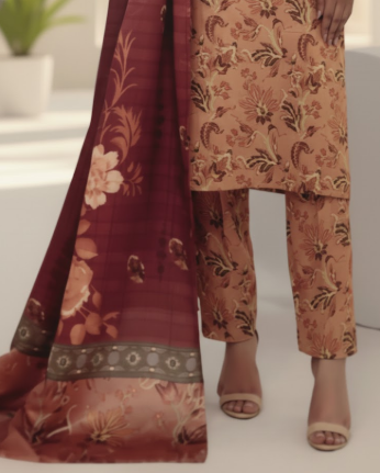 PREMIUM QUALITY KHADDAR 3 PIECE UNSTITCHED PRINTED SUIT