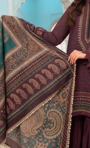 3 PIECE UNSTITCHED KHADDAR DIGITAL PRINTED SUIT (JASPER)