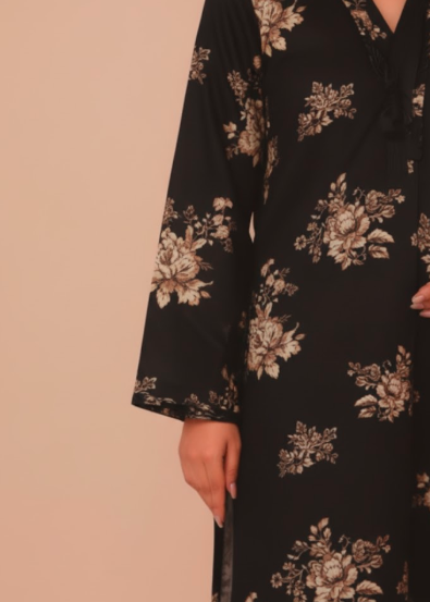 PREMIUM QUALITY KHADDAR 3 PIECE UNSTITCHED PRINTED SUIT (BLACK)