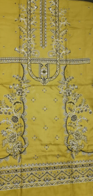 LUXURY Embroidered DHANAK 3PC UNSTITCHED SUIT (LA MONTE)